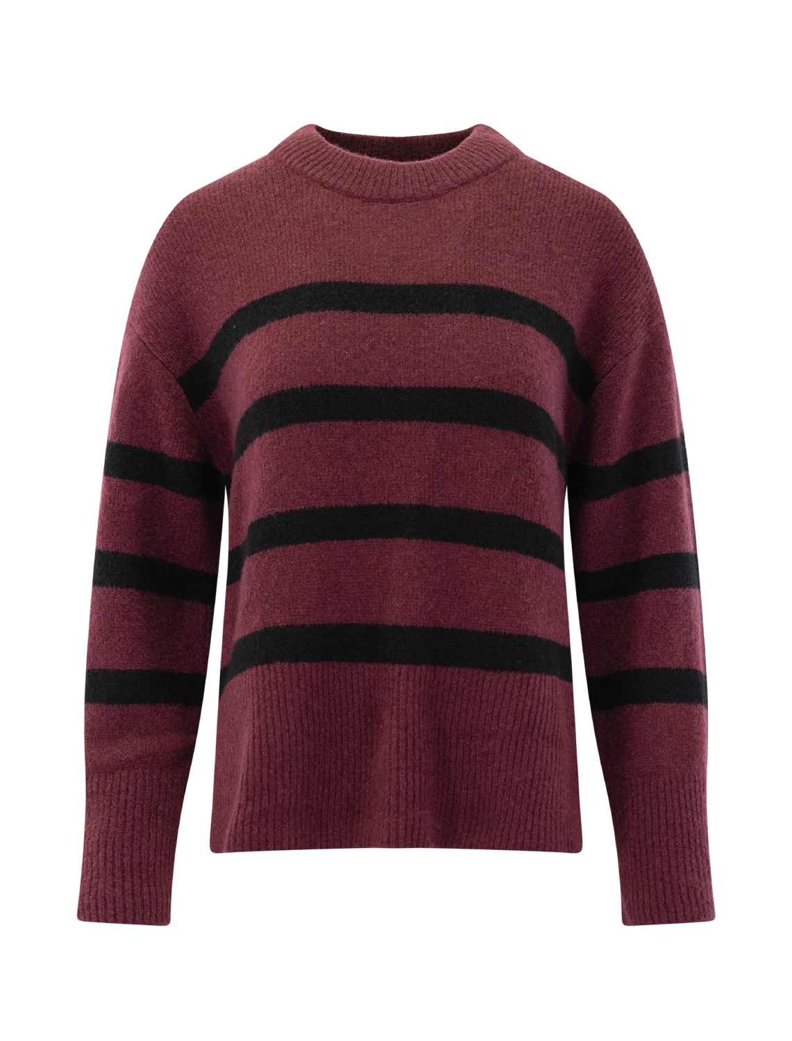 miranda sweater in garnet and black stripe
