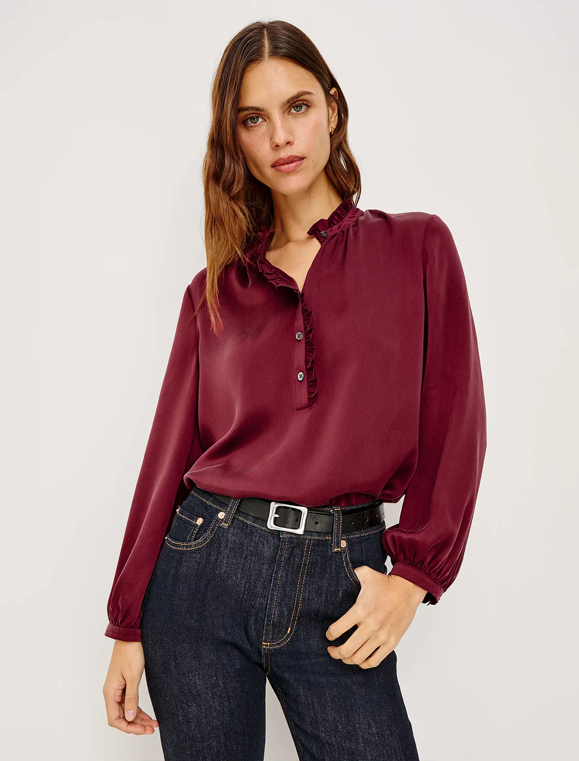 sien blouse in garnet - Image 2