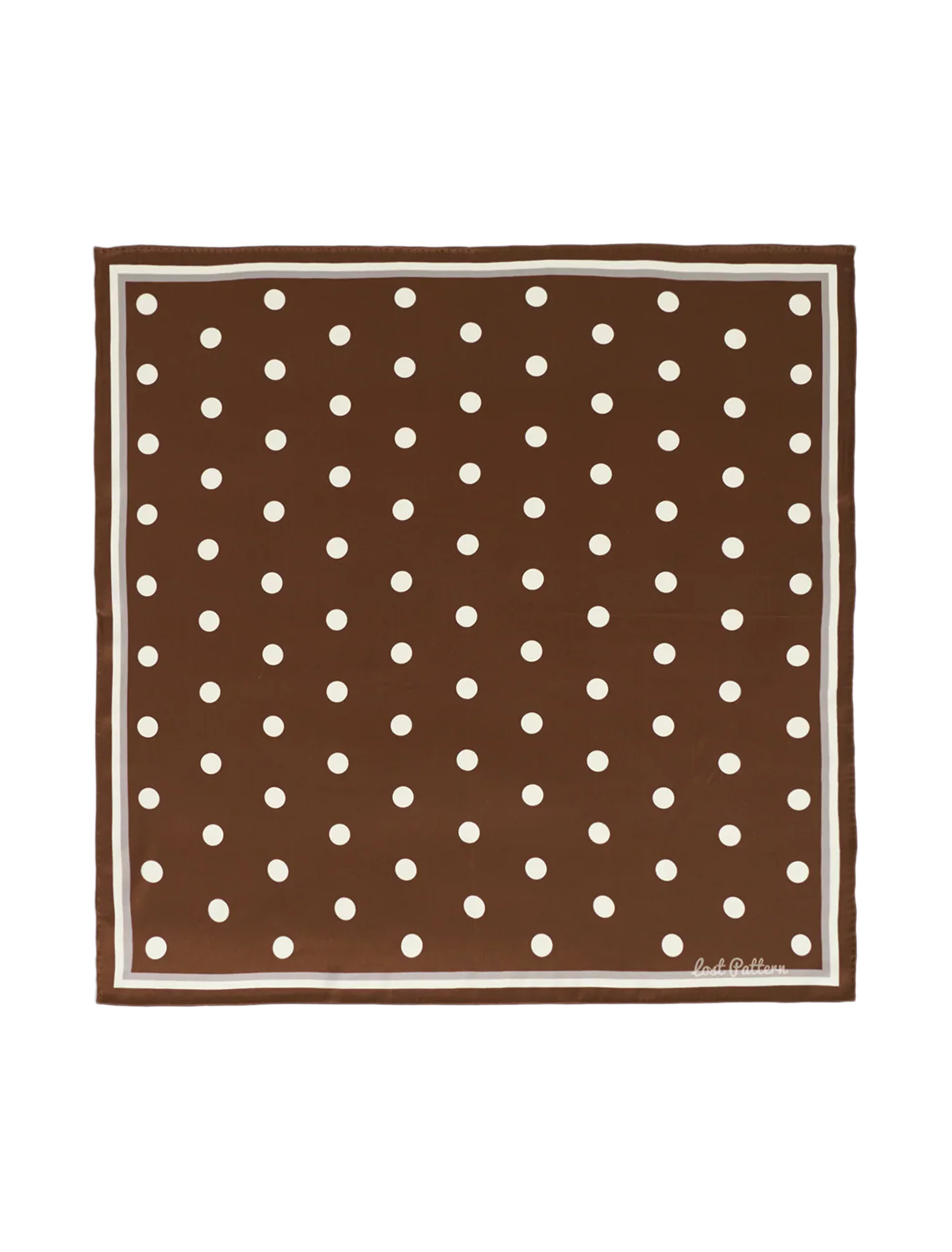 retro polka dot silk bandana in cafe au lait