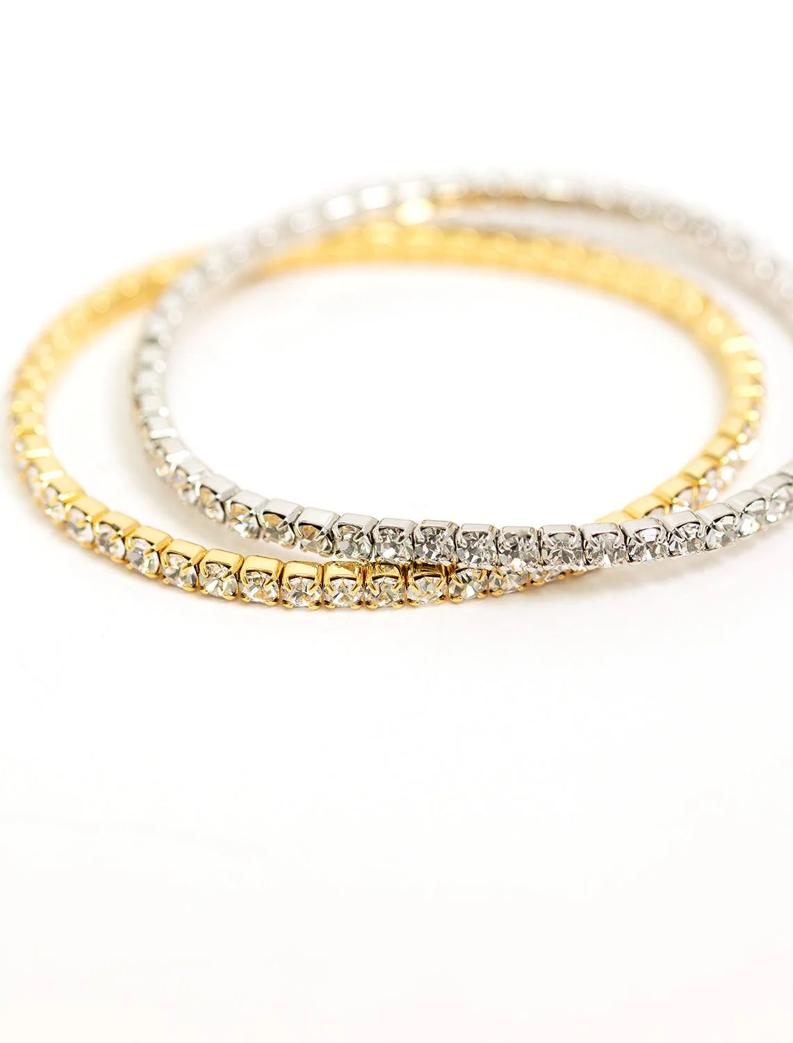 rhinestone gold stretch tennis bracelet - Image 2