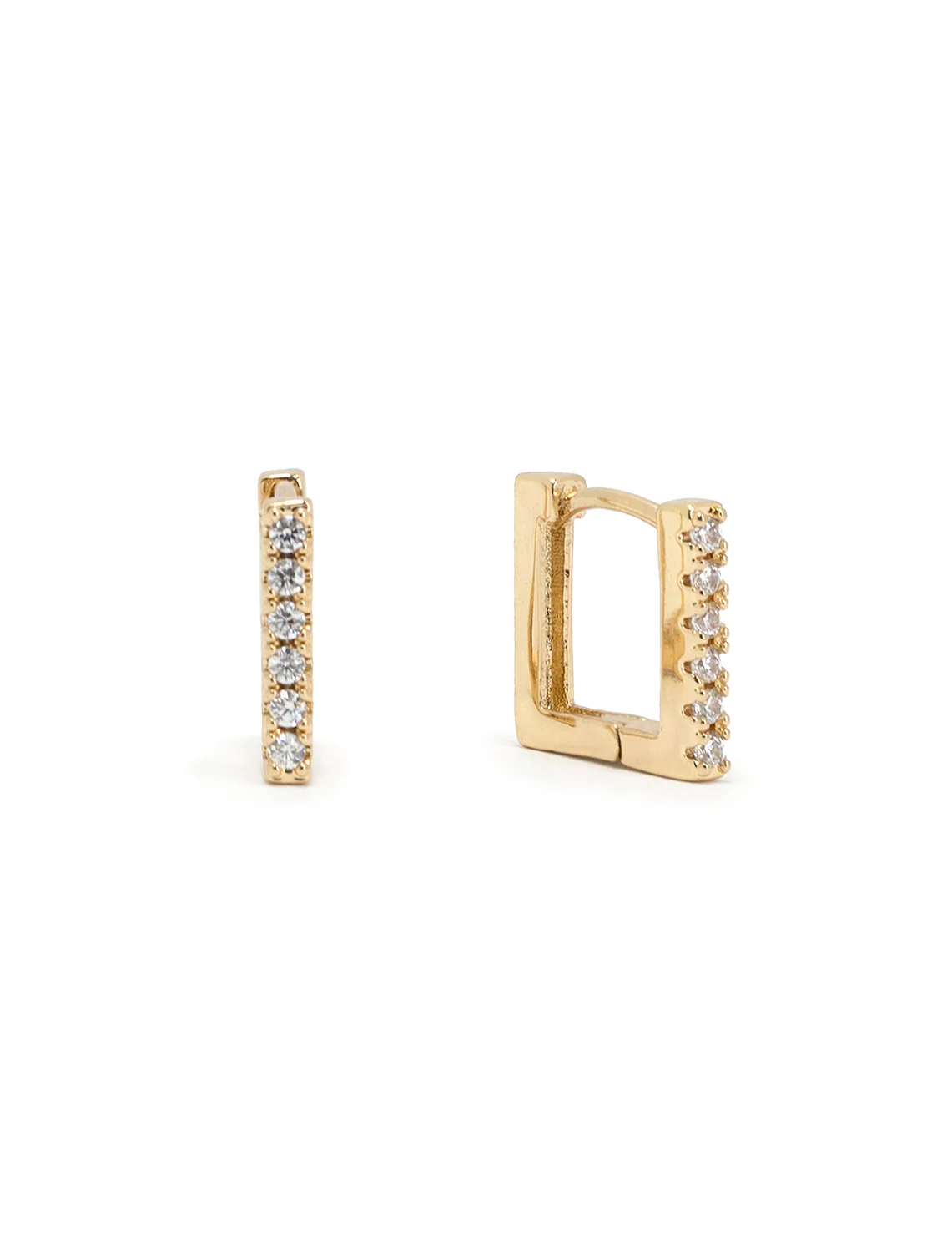 rhinestone mini square hoops