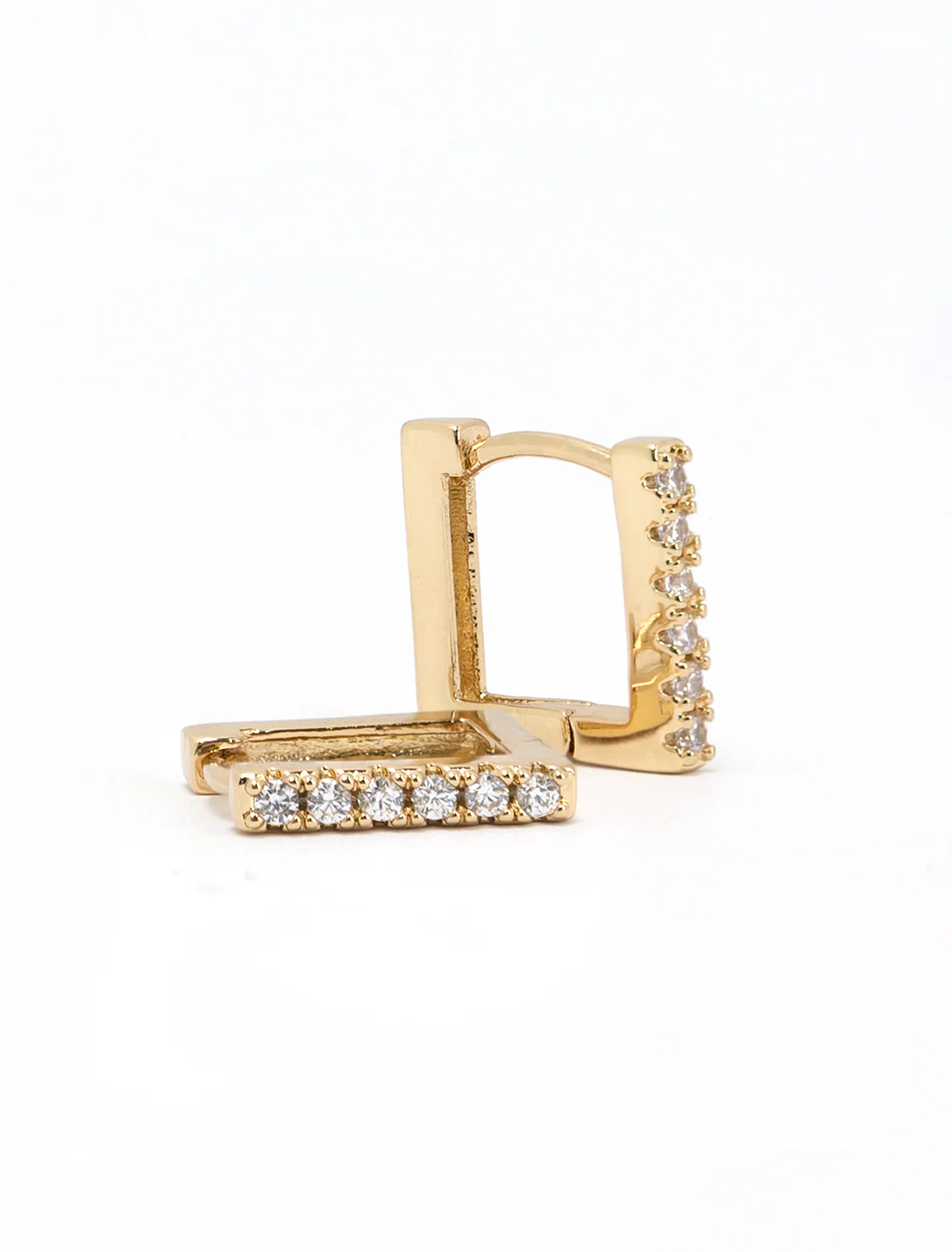 rhinestone mini square hoops - Image 2