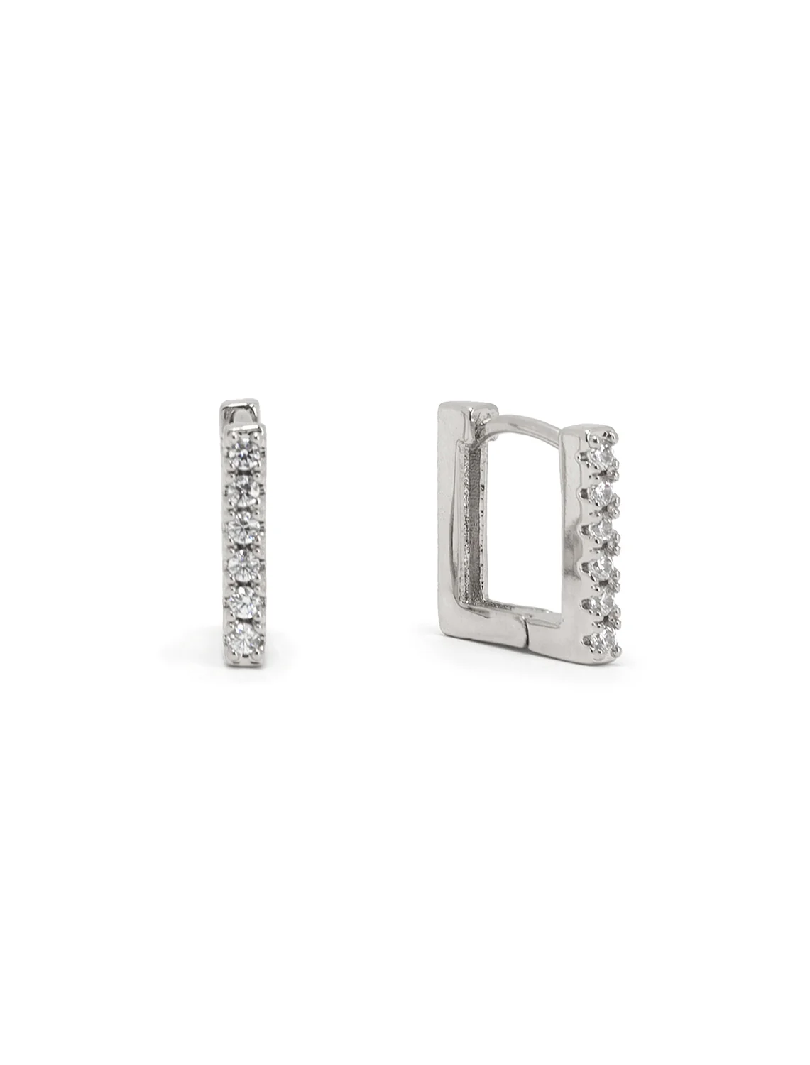 rhinestone mini square hoops