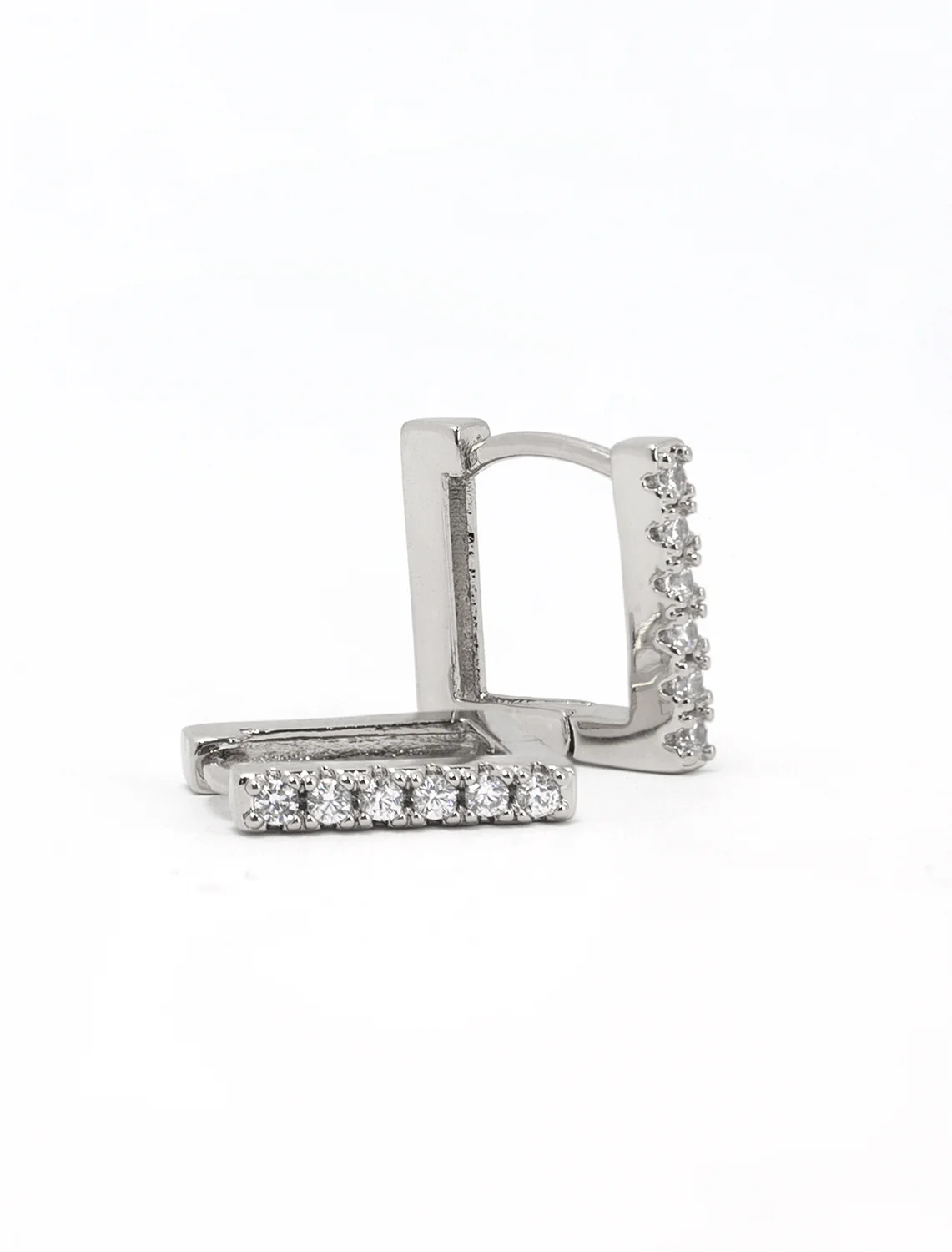 rhinestone mini square hoops - Image 2