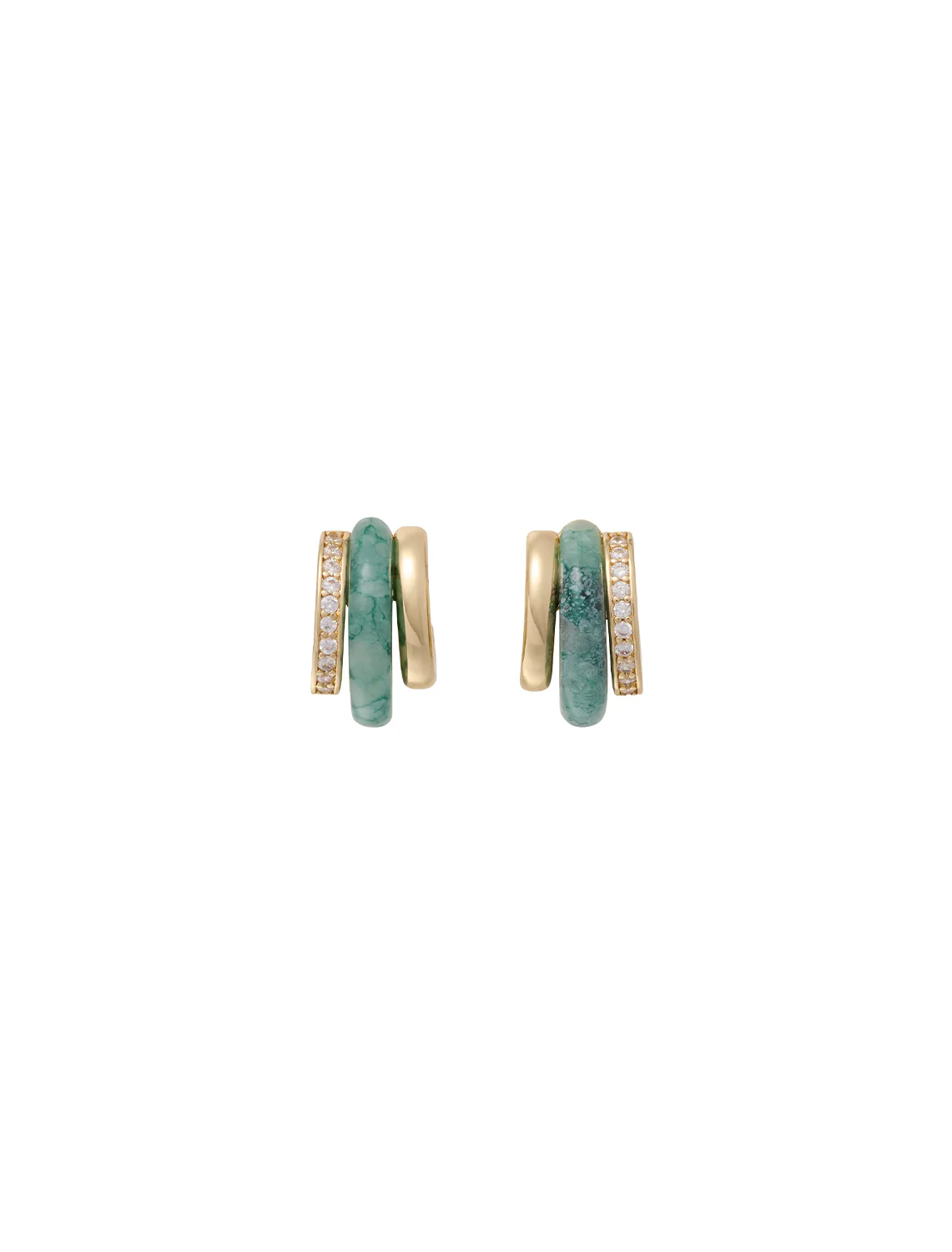 the stone huggie in moss agate