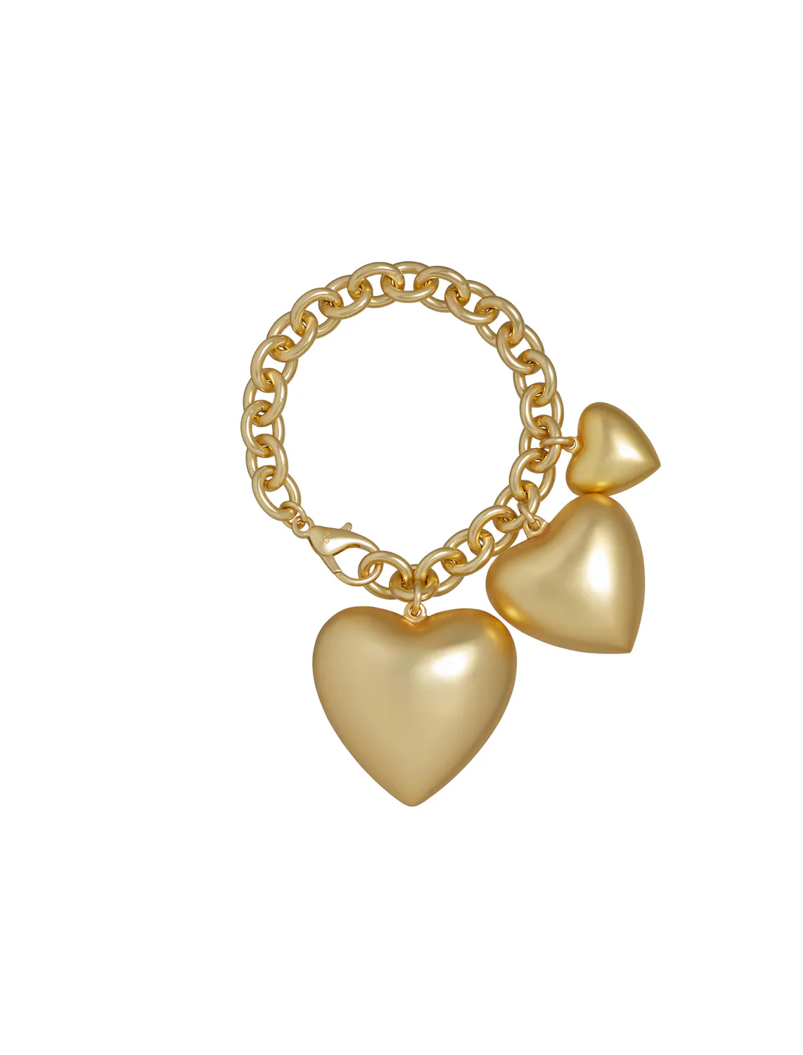 puffy heart bag charm in gold - Image 3