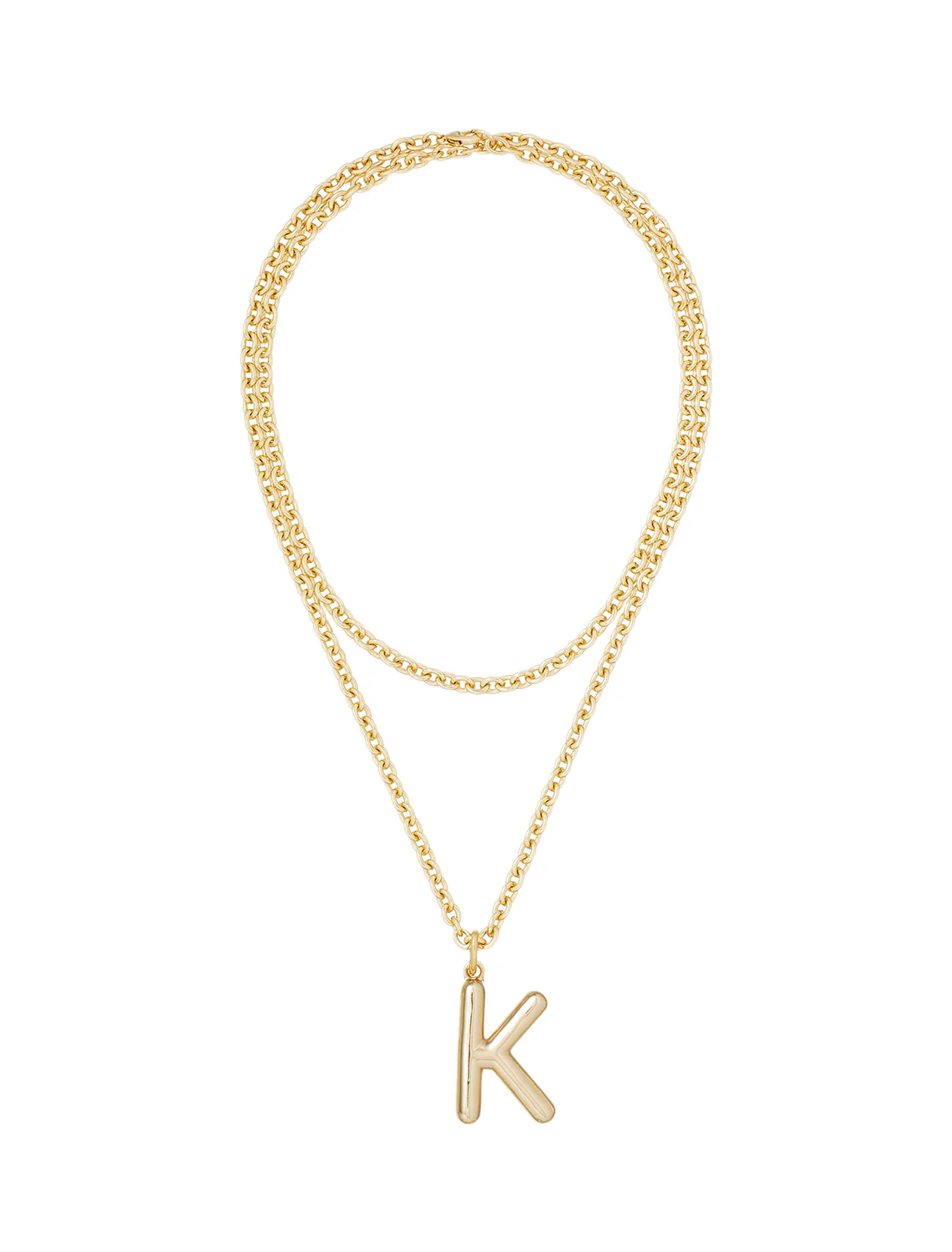 the big puffy initial necklace | K