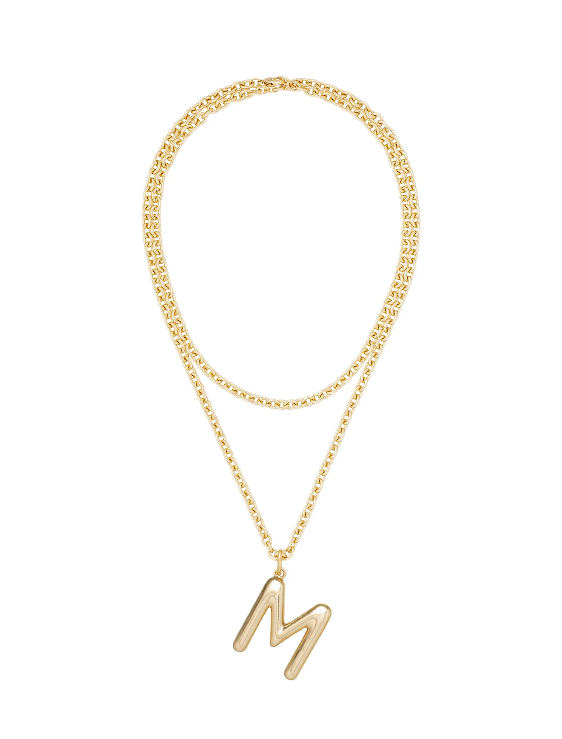 the big puffy initial necklace | M