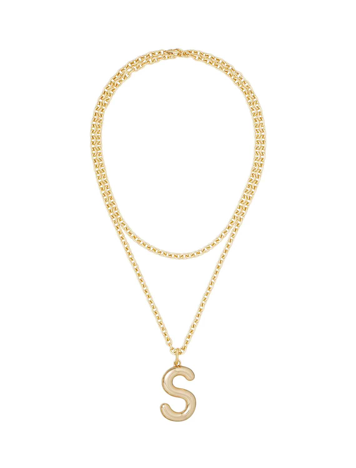 the big puffy initial necklace | S