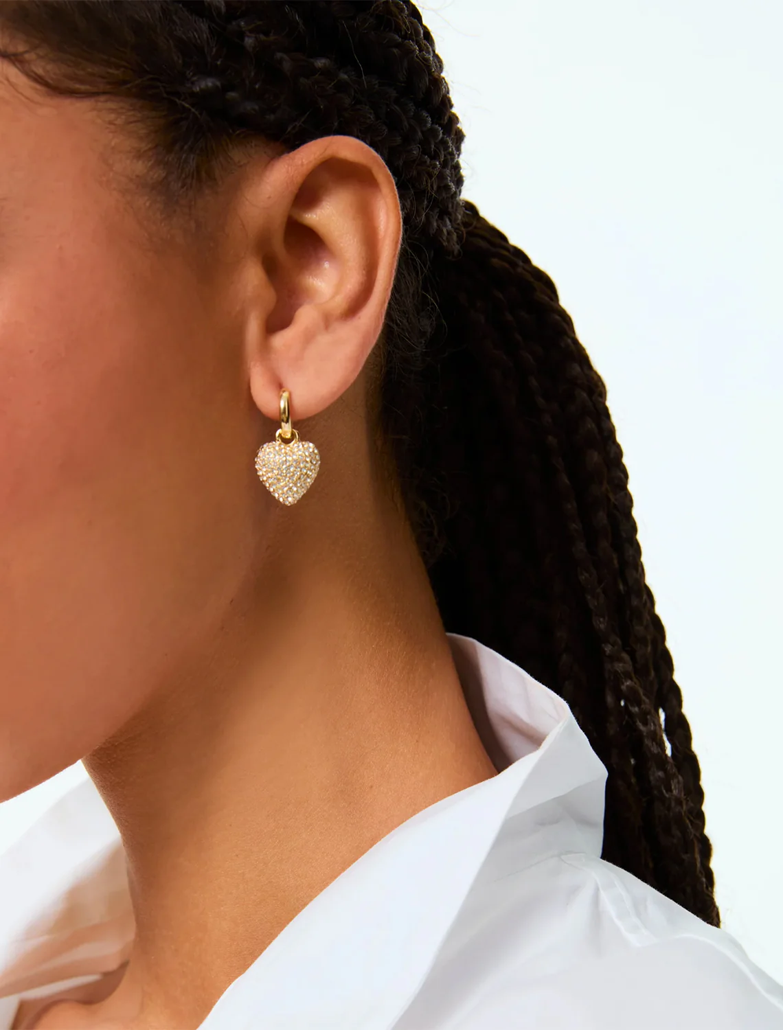 the pave puffy heart earrings - Image 2