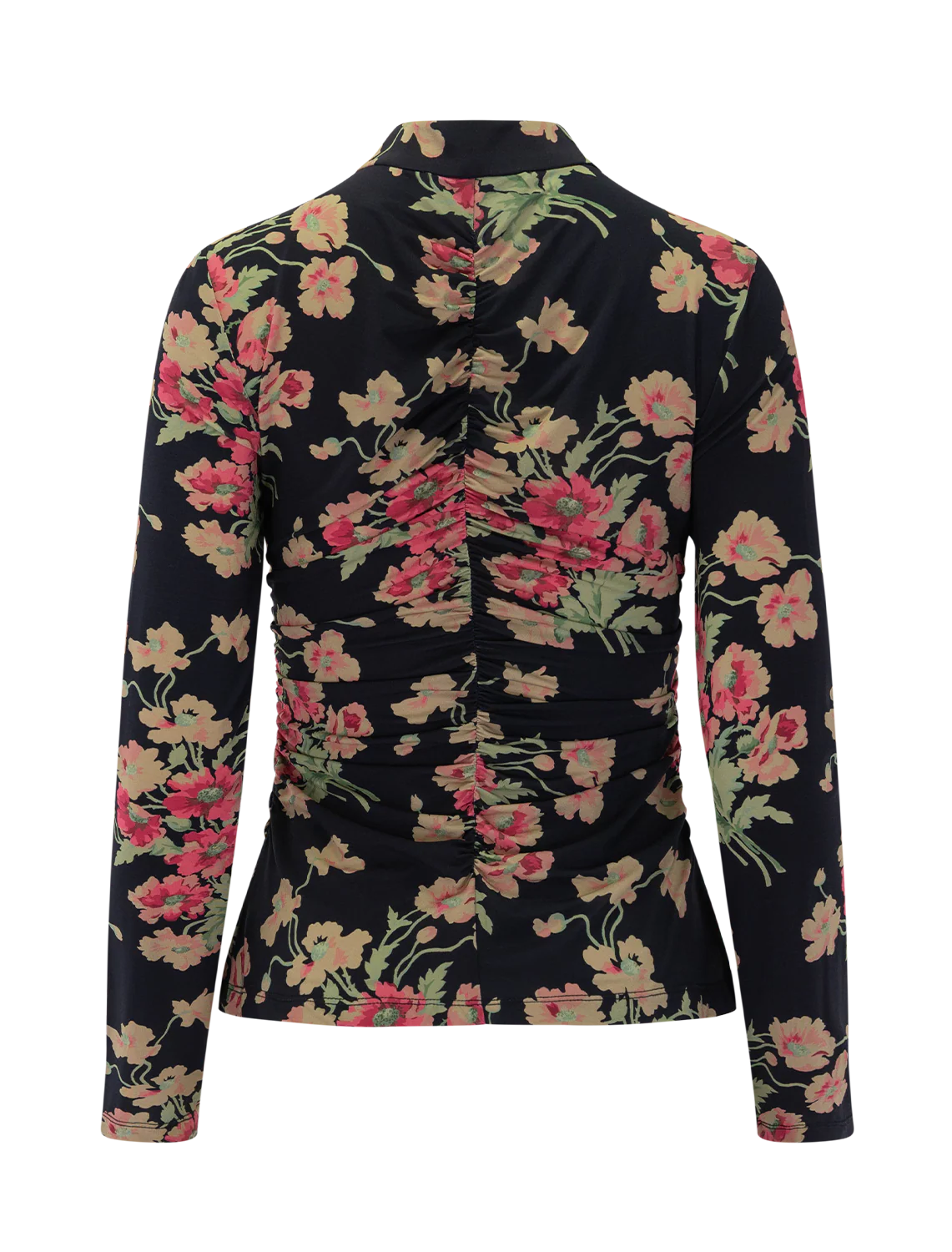 cornelia print long sleeve top in black - Image 3