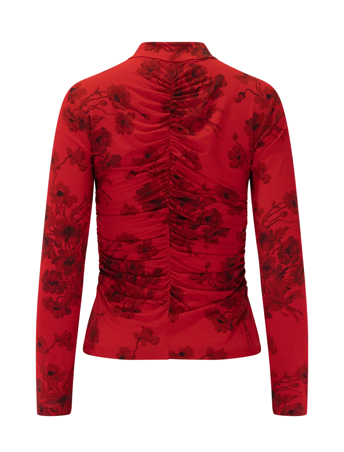 cornelia print long sleeve top in red - Image 3