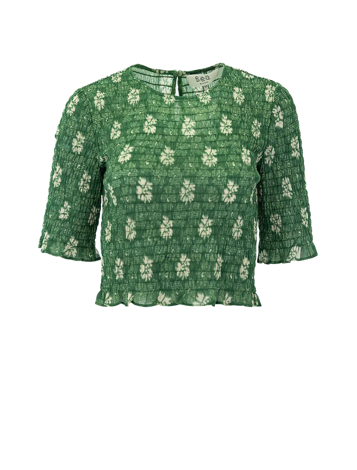 gloria print top in green