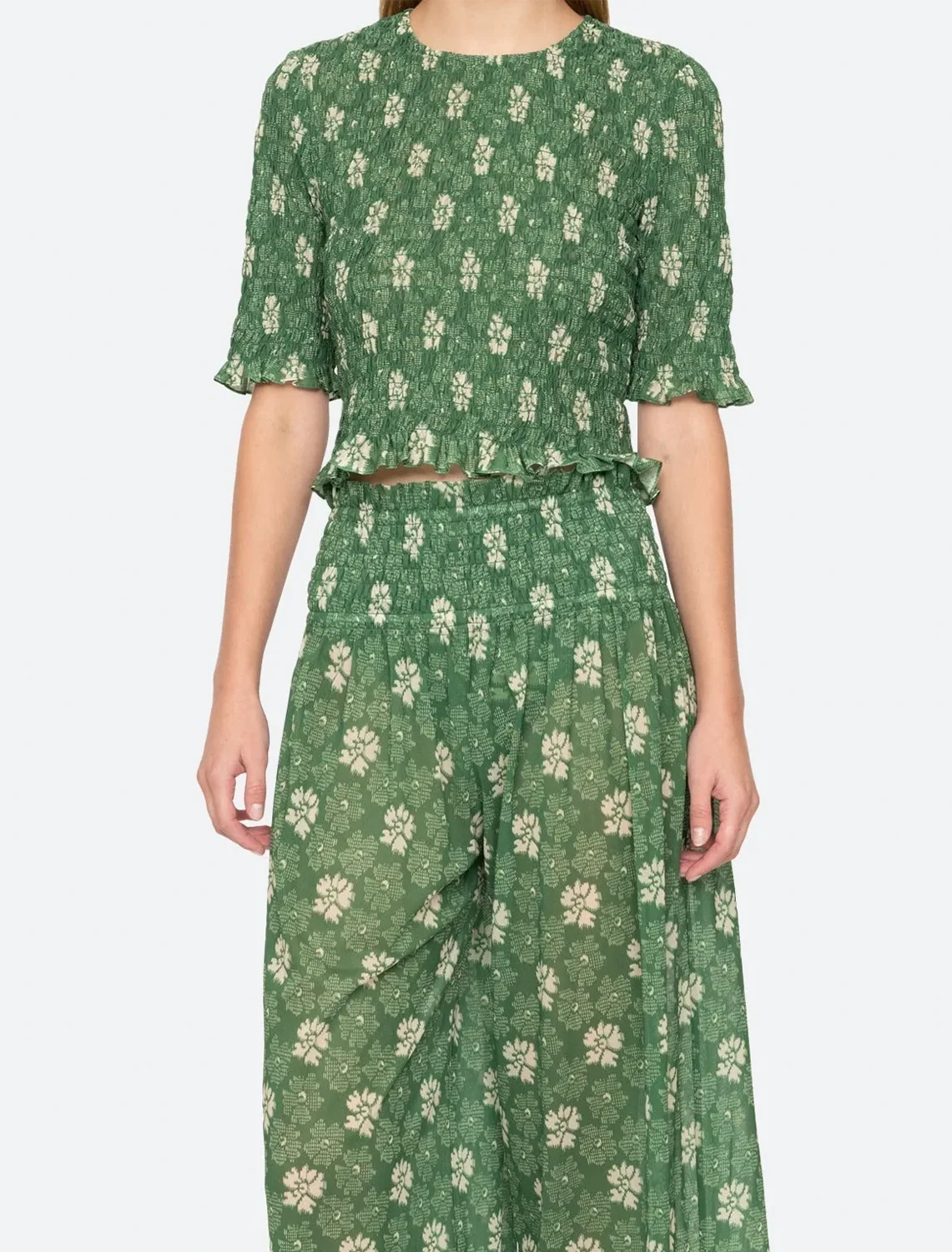 gloria print top in green - Image 2