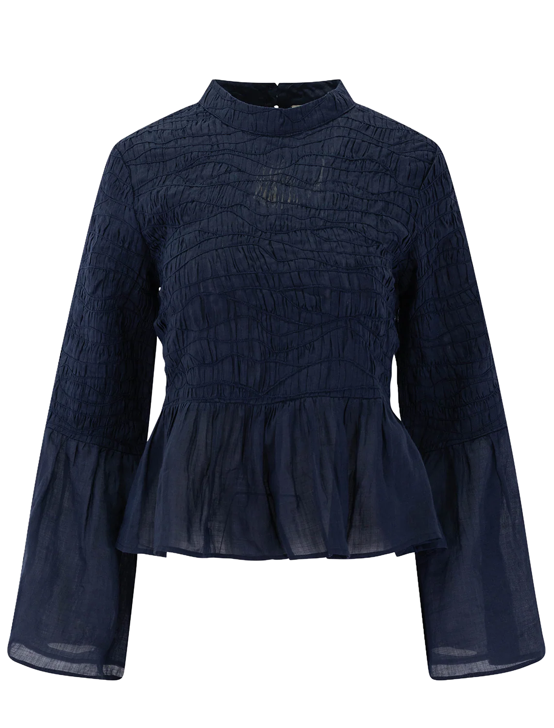 imogen solid long sleeve top in navy