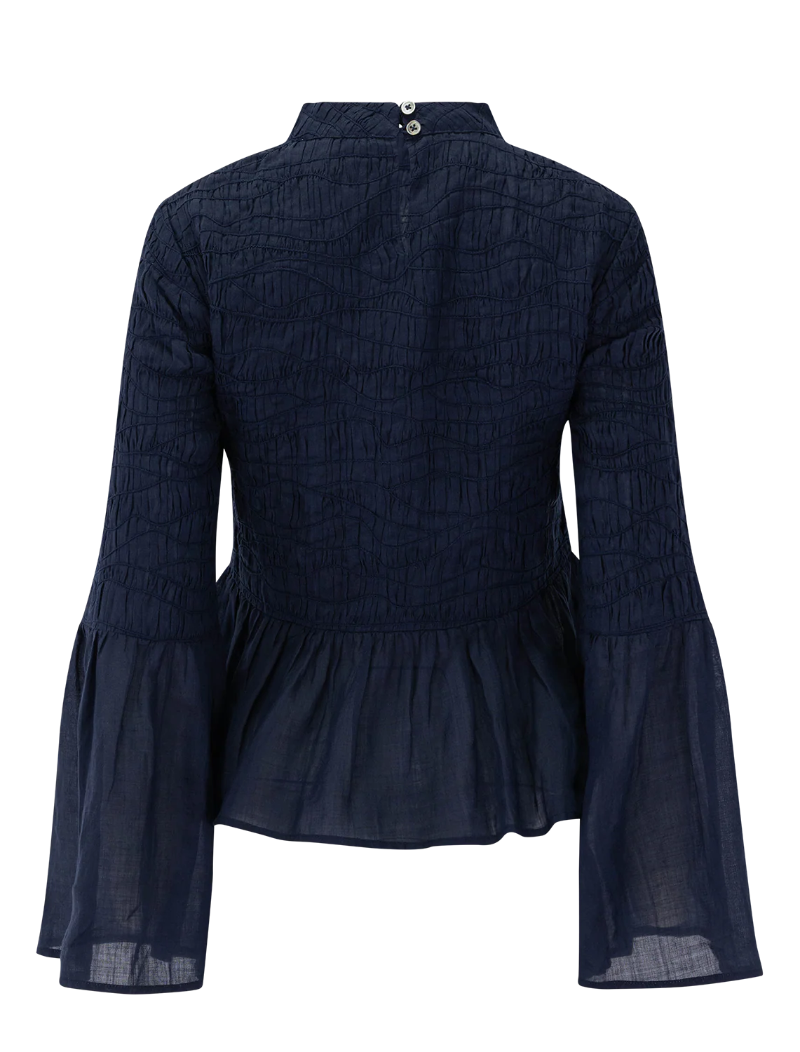 imogen solid long sleeve top in navy - Image 2