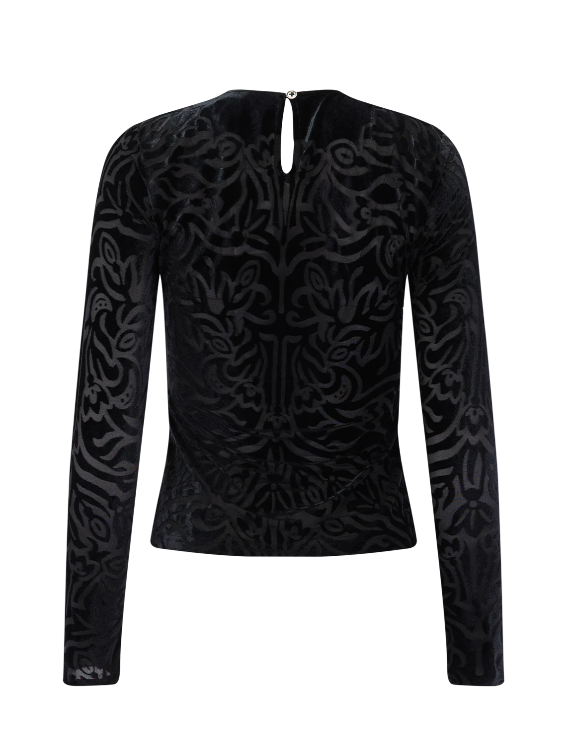 julie burnout long sleeve top in black - Image 3