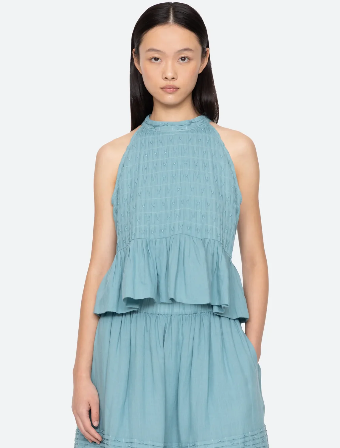 violet ramie tank in blue - Image 2
