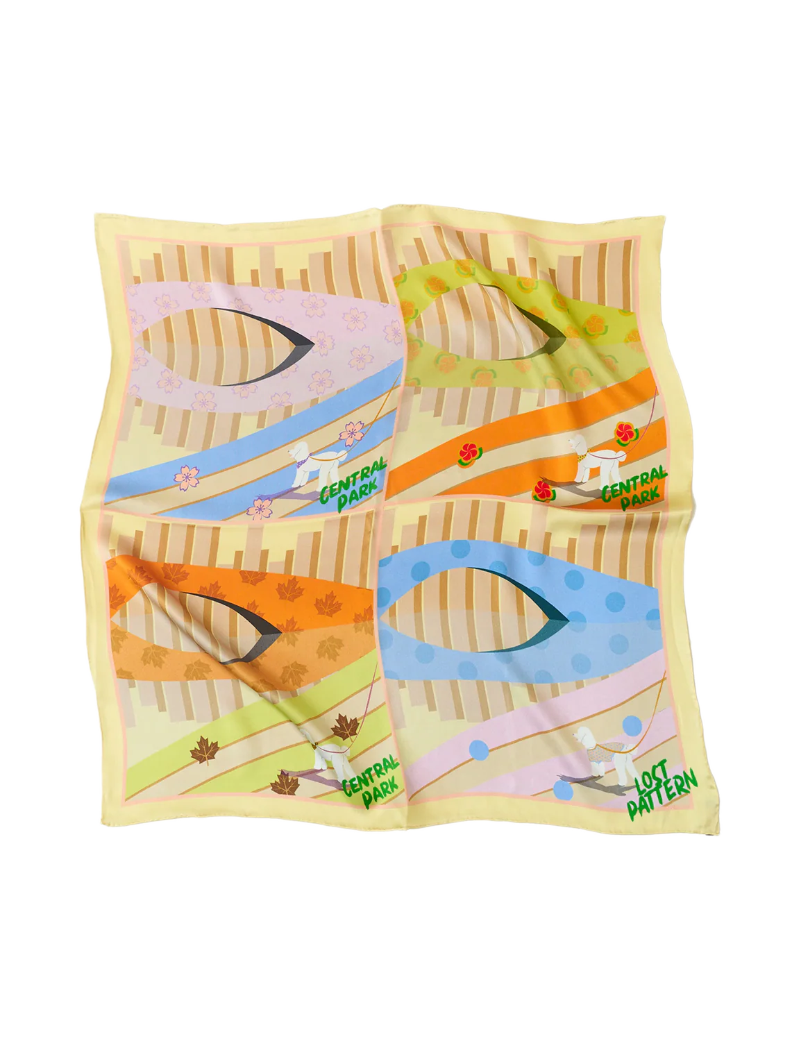 seasons in the park scarf in yellow