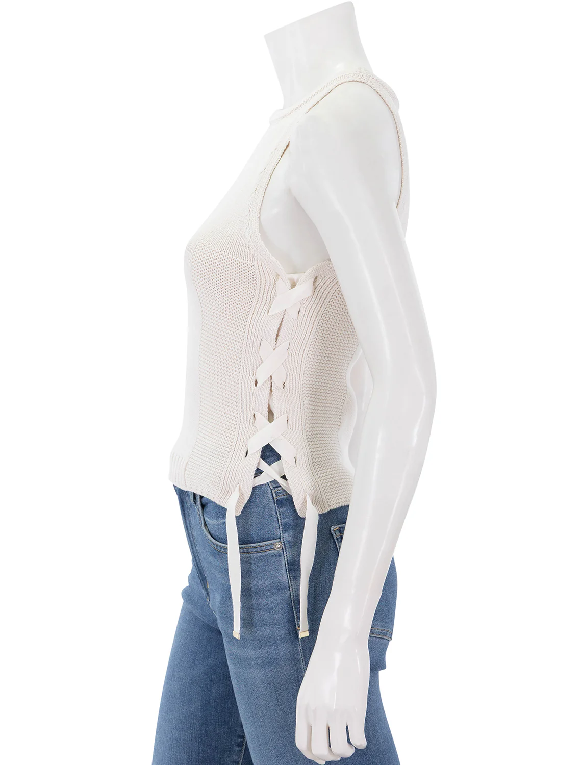 mary r knit tank in fleur de sel - Image 3