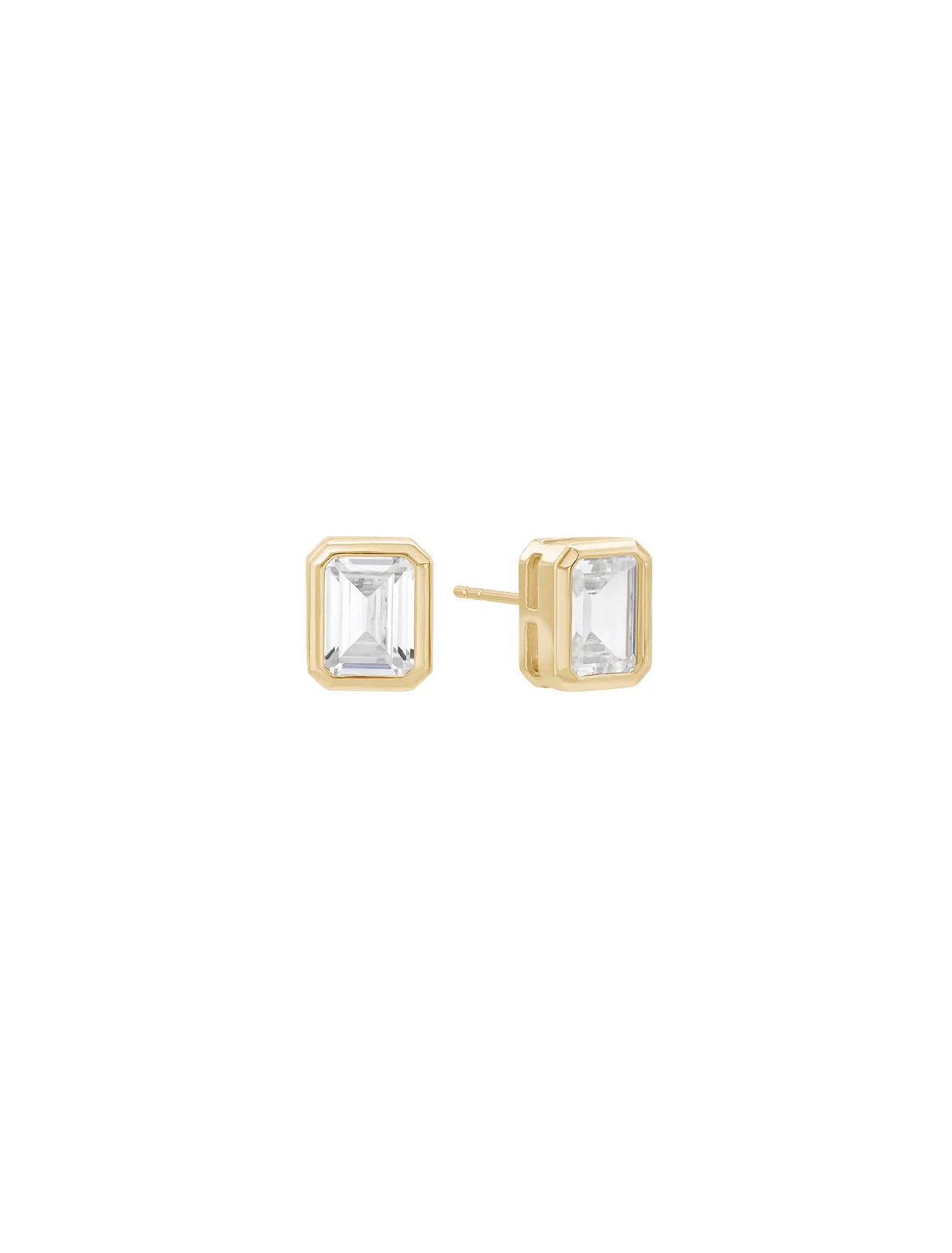 emerald baguette stud