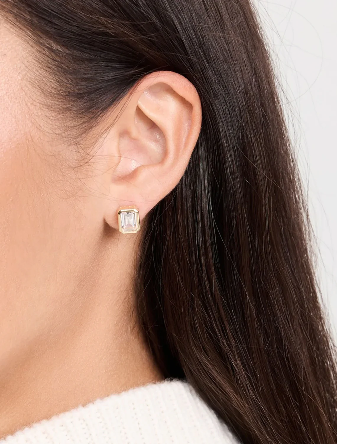 emerald baguette stud - Image 2