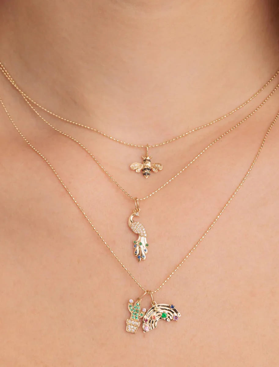 small bee charm necklace - Image 2