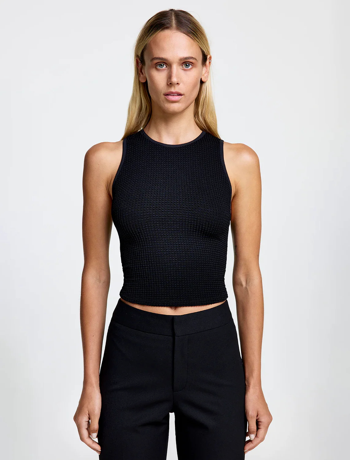 muscle rib tank in black - Image 2