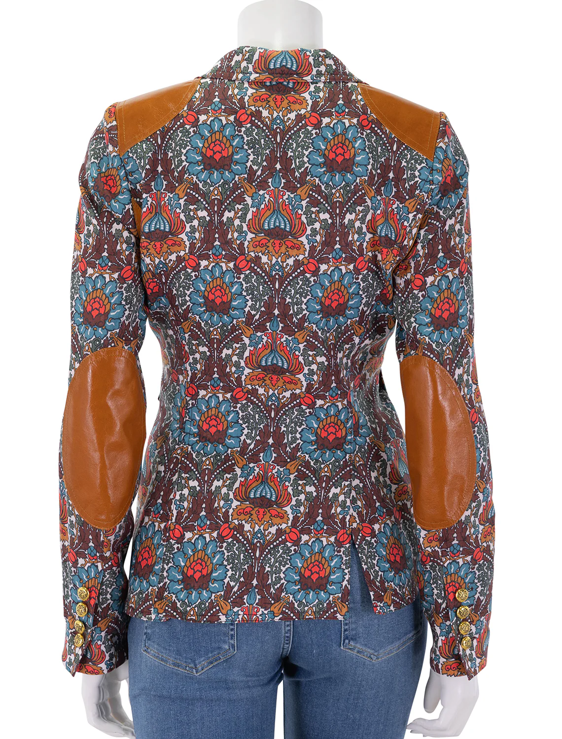 rifle patch one button blazer in burgundy multi - Image 5
