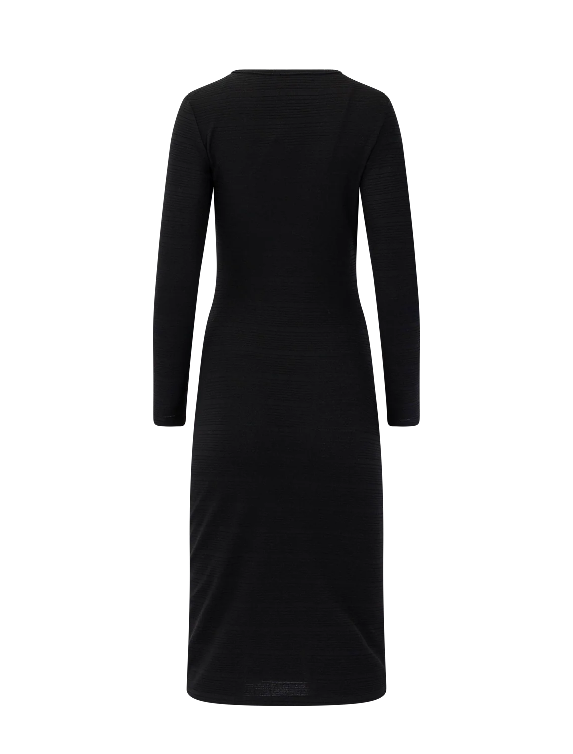 rouched knit midi dress in black - Image 3