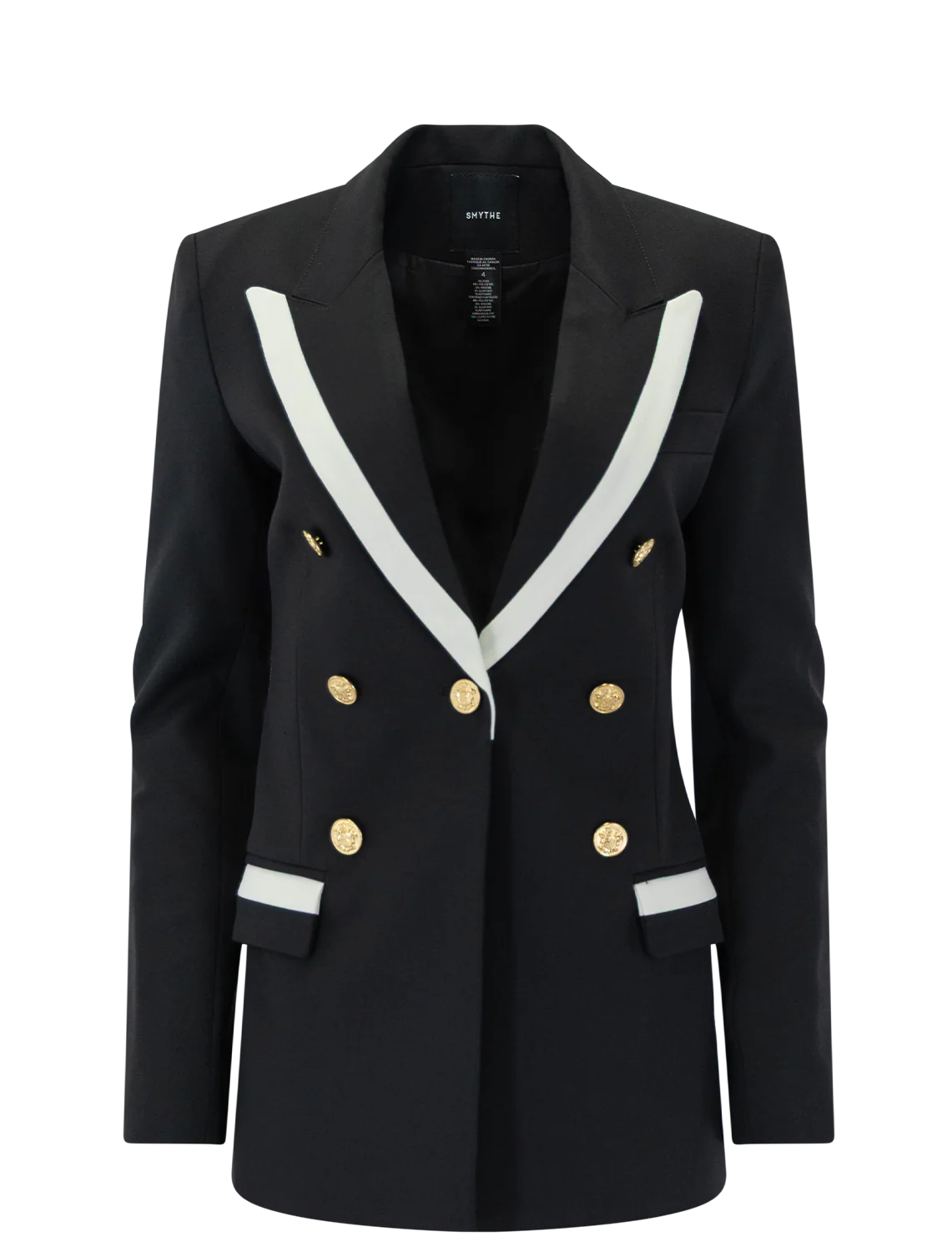 taped blazer in black and white