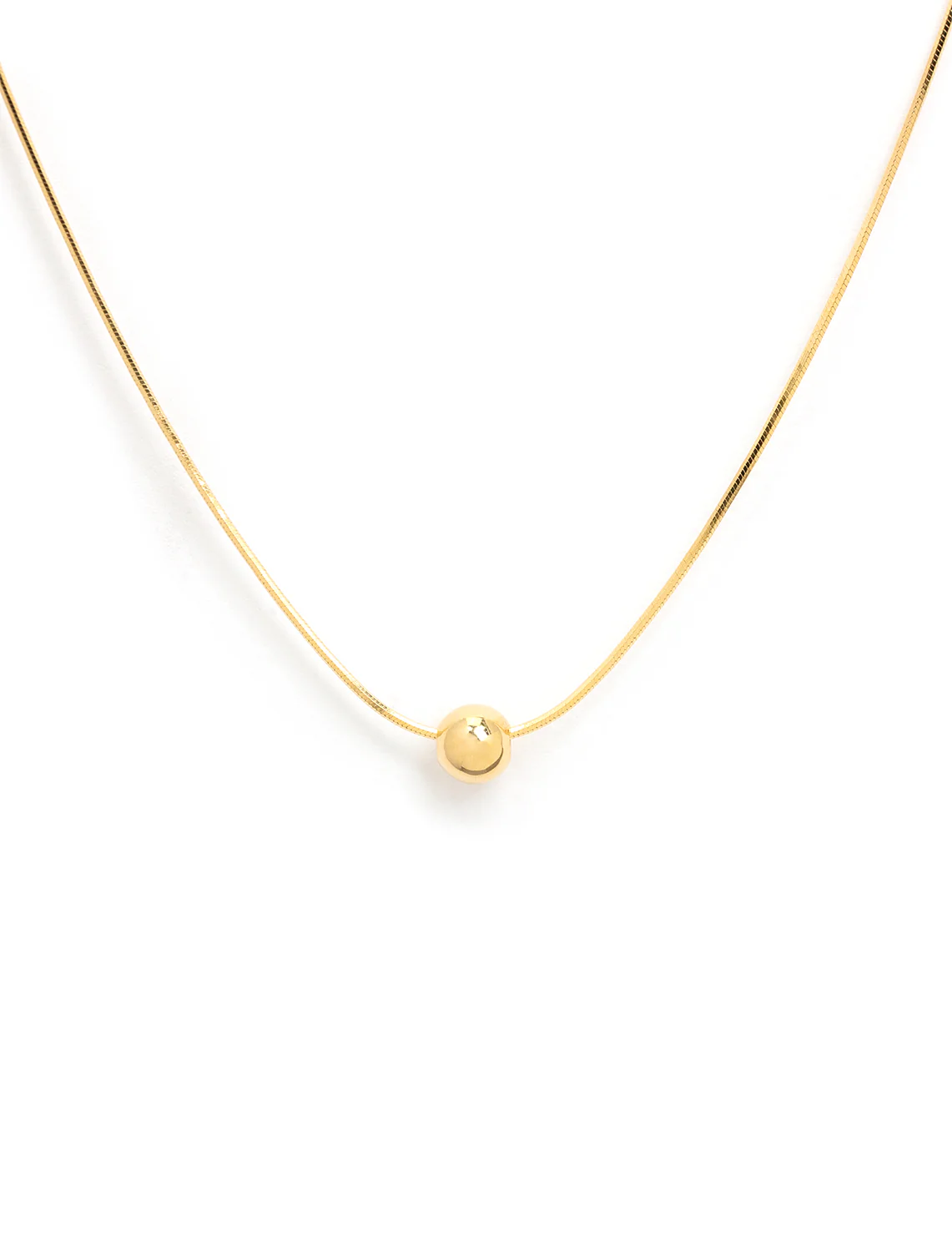 snake chain with single gold ball necklace