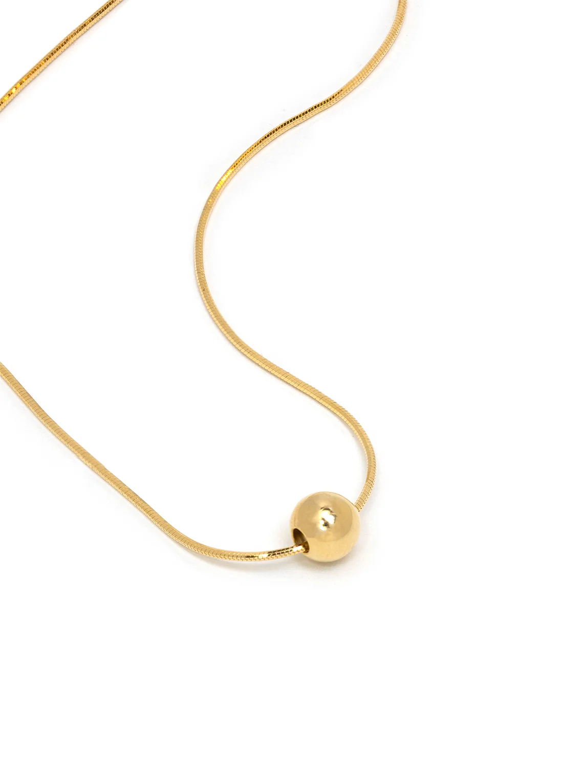 snake chain with single gold ball necklace - Image 2