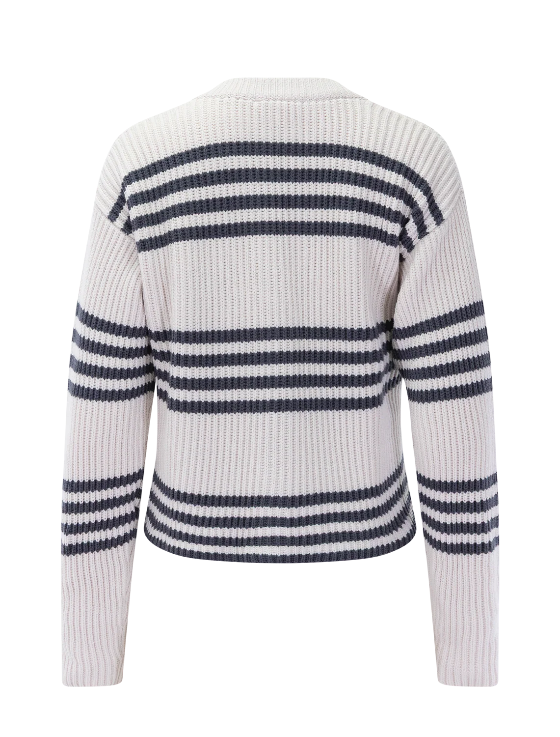 alexandra stripe cardigan in moonstone and ink stripe - Image 3
