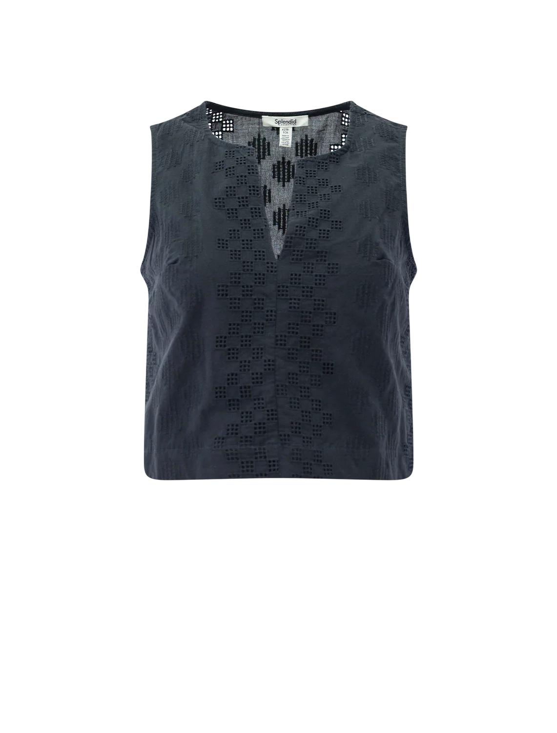 kenzie geo eyelet tank in lead