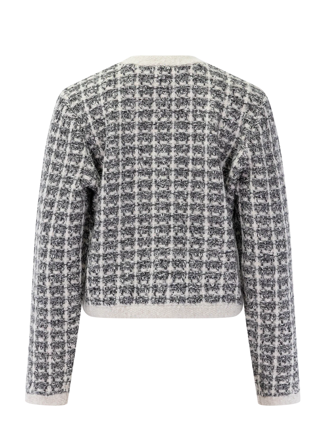 lisette texture cardigan in black plaid - Image 3