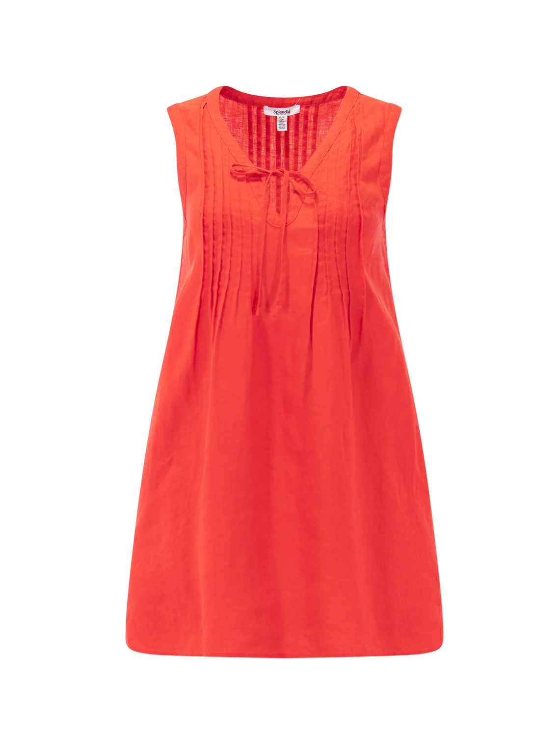 stella linen mini dress in scarlet