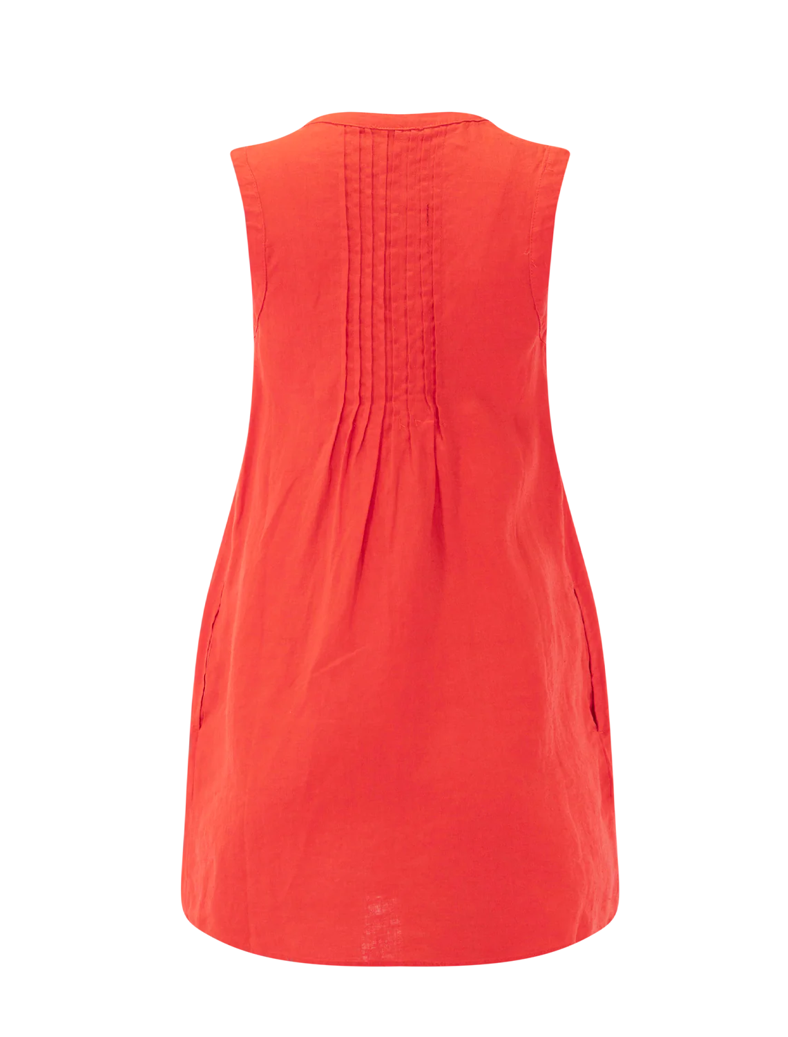 stella linen mini dress in scarlet - Image 3