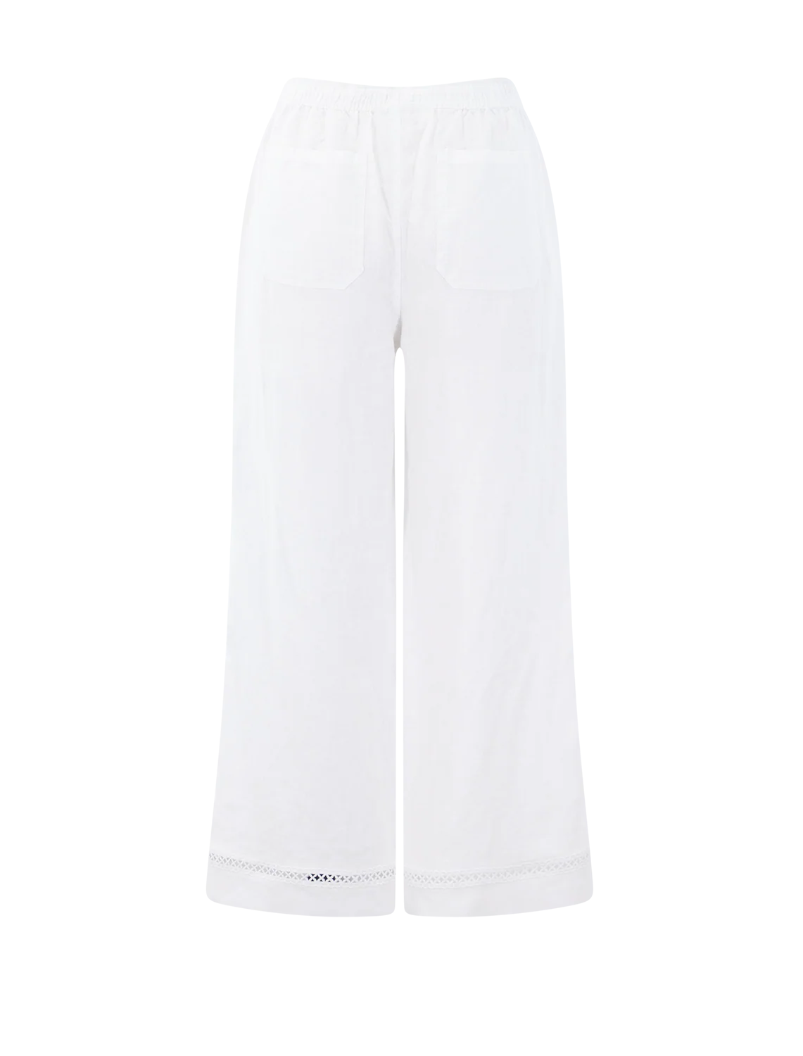 stella linen trim pant in white - Image 3