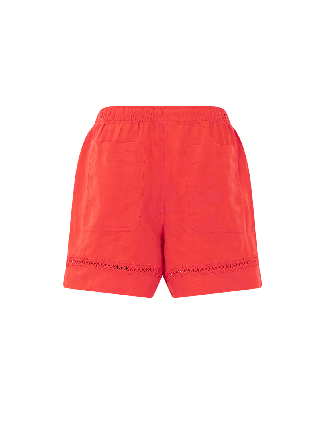 stella linen trim short in scarlet - Image 3