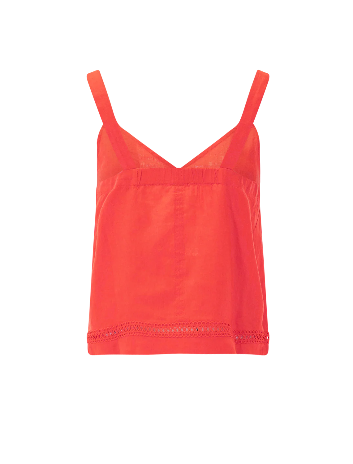 stella linen trim tank in scarlet - Image 3