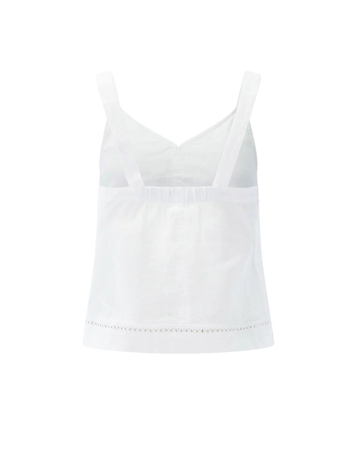 stella linen trim tank in white - Image 3