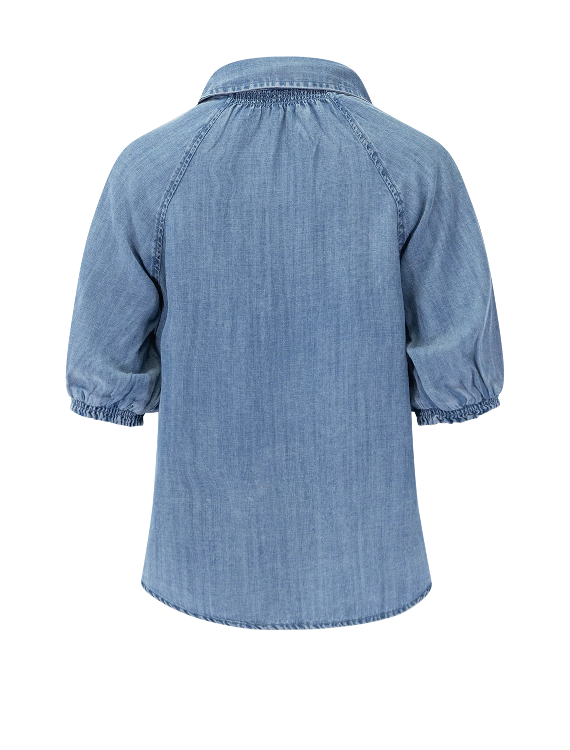 talia puff sleeve top in indigo - Image 3