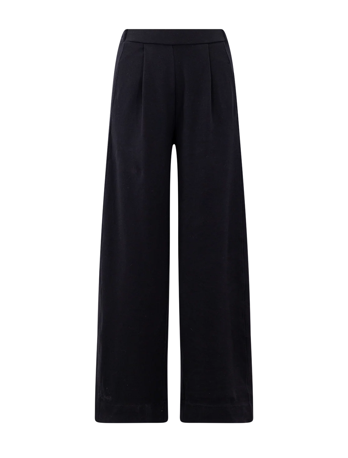 luxe ponte barrel trouser in black