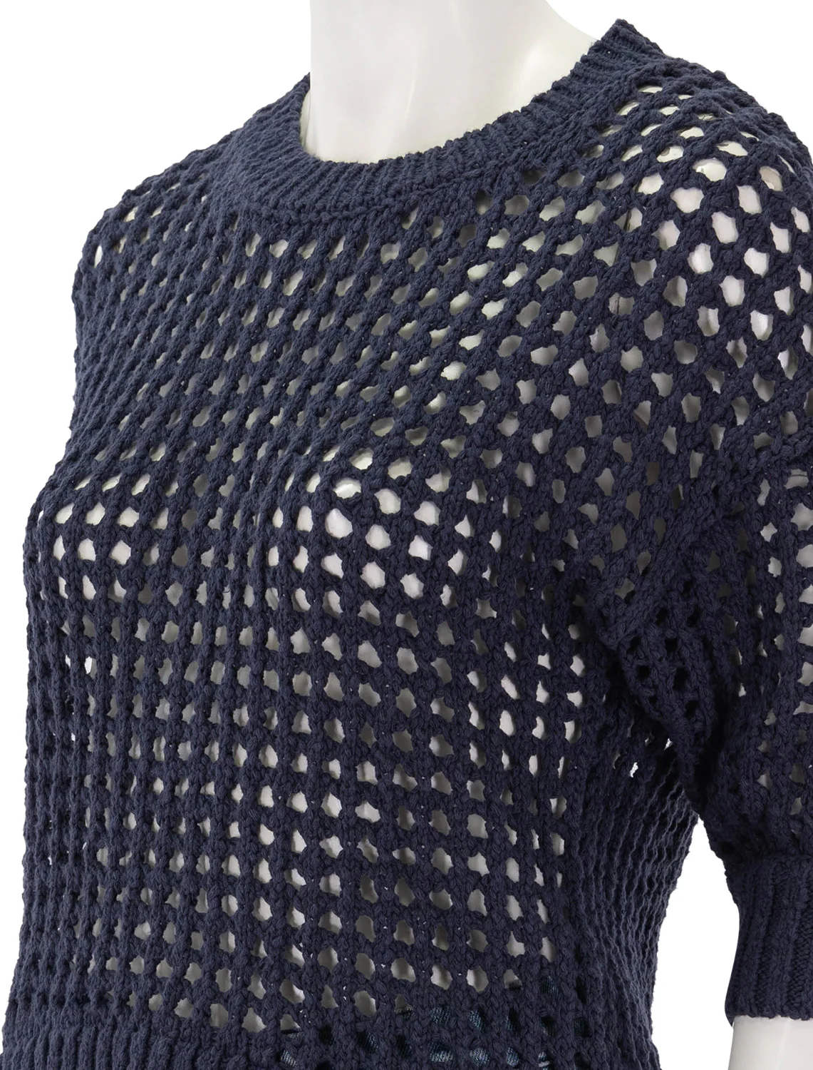 puff sleeve sweater in new navy - Image 3