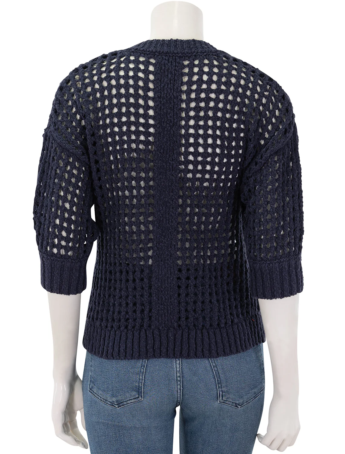 puff sleeve sweater in new navy - Image 5