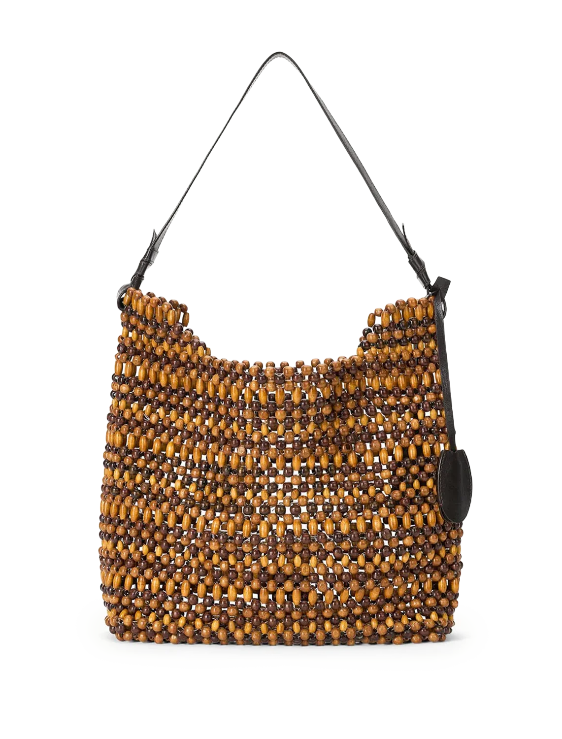 drift shoulder bag in multi wood beads