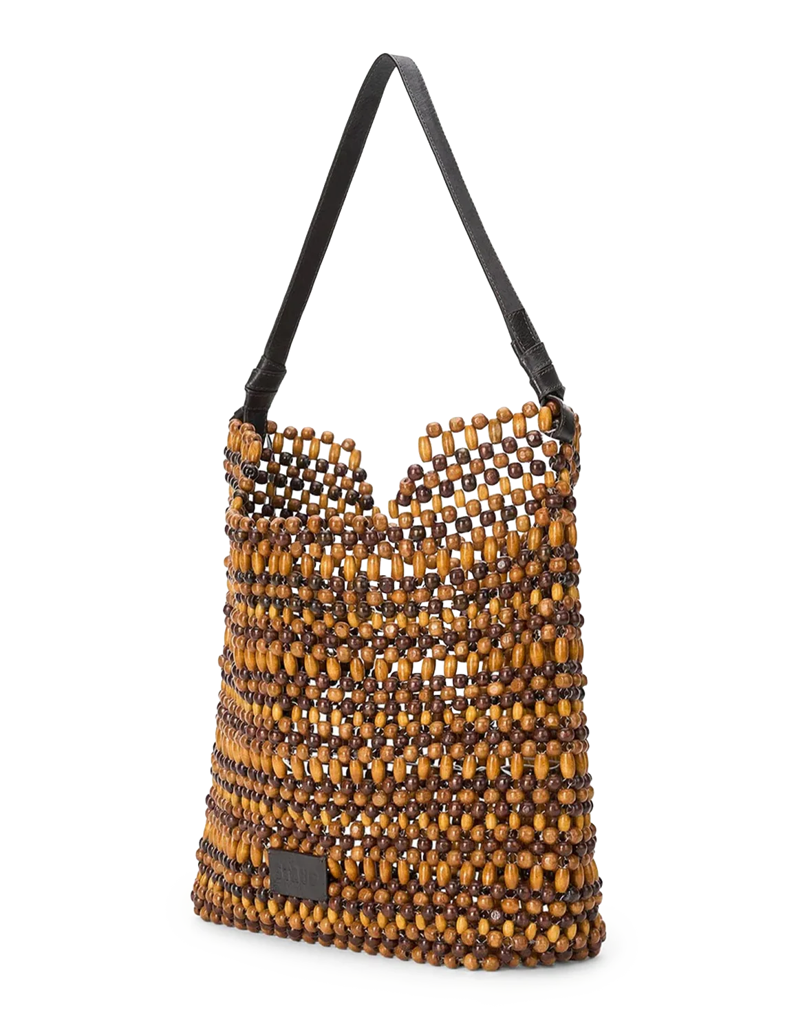 drift shoulder bag in multi wood beads - Image 3