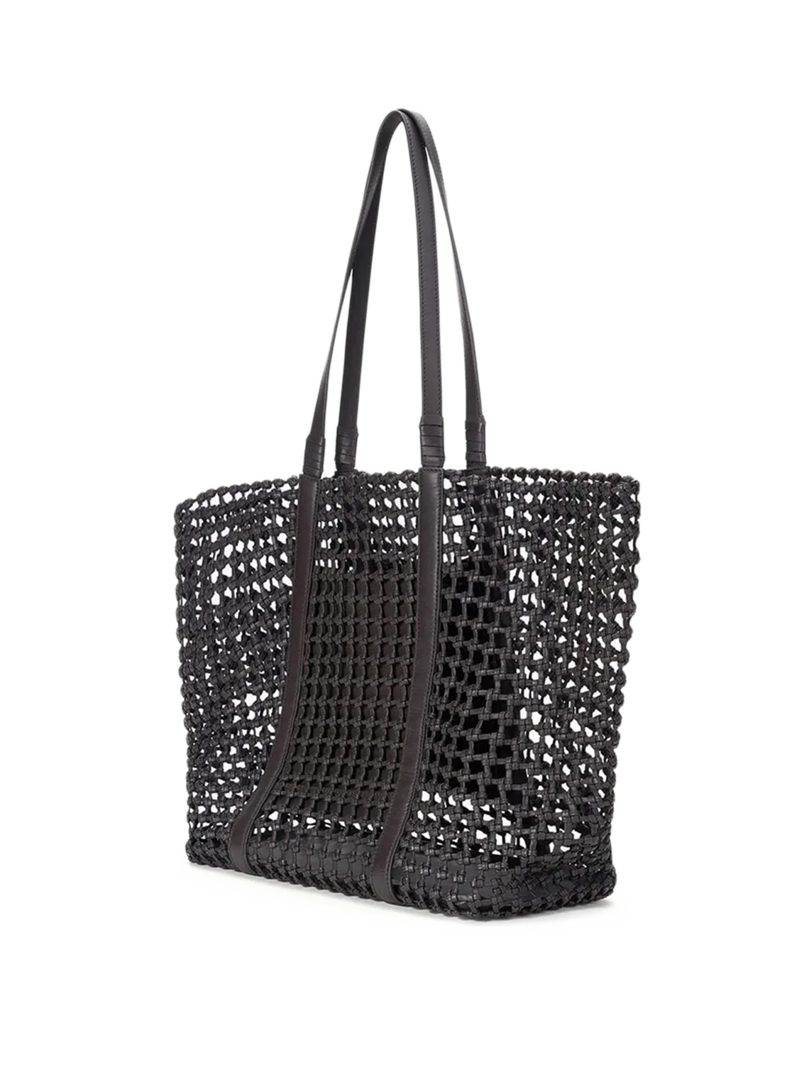 getaway hand knotted tote bag in espresso - Image 4