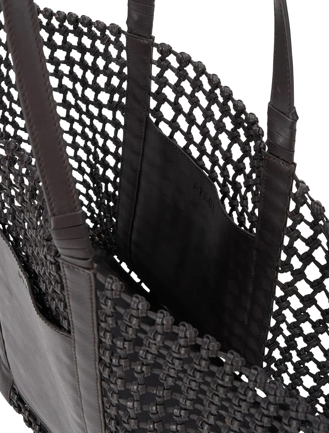 getaway hand knotted tote bag in espresso - Image 5
